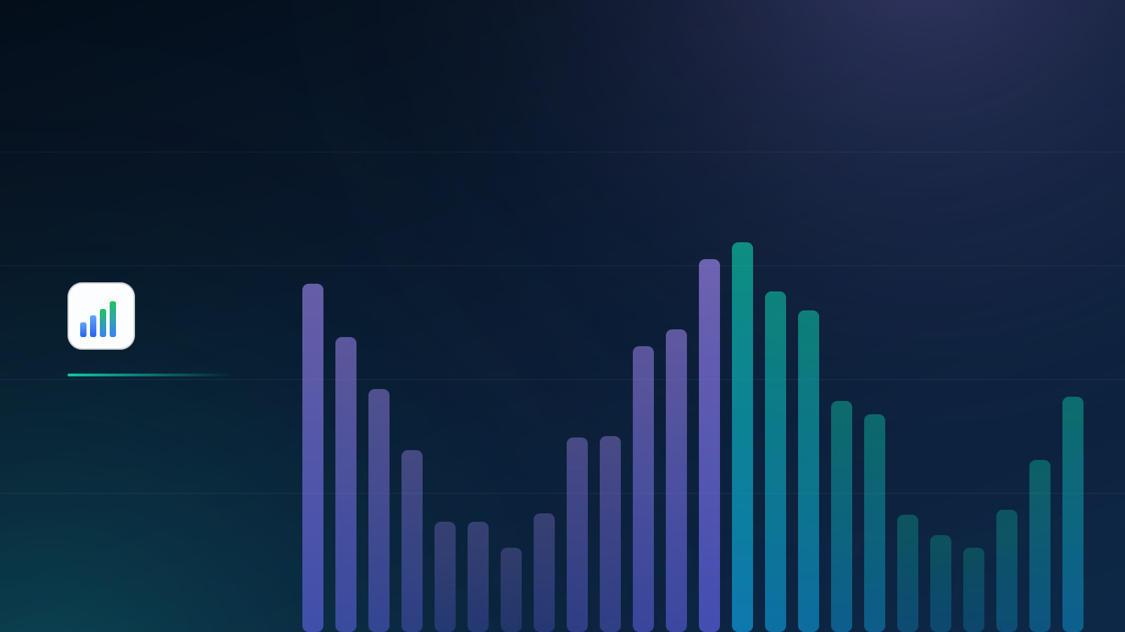 CrowAgent brand artwork: a ridge of violet and teal bars beside the CrowAgent mark