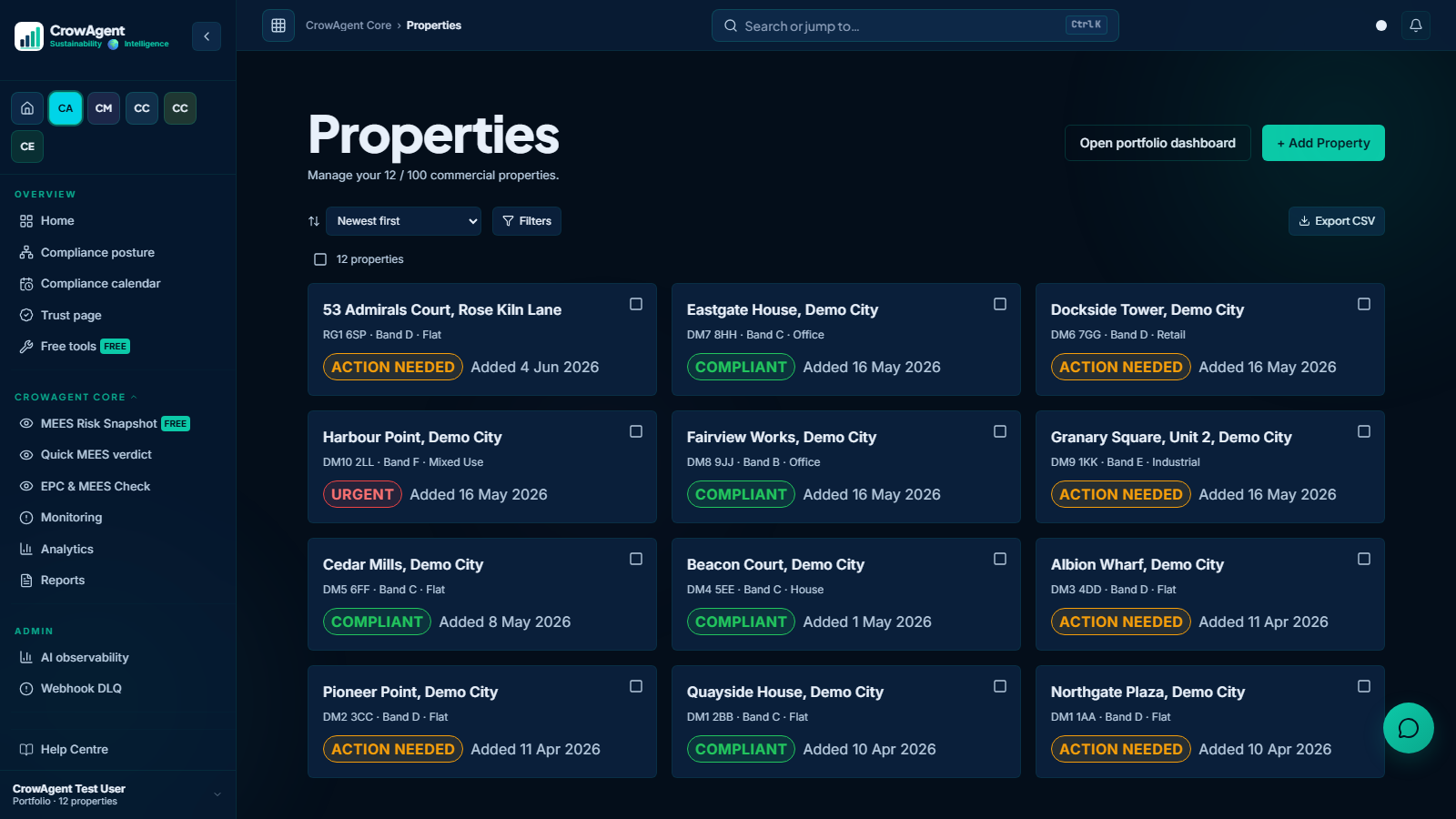 CrowAgent Core properties overview